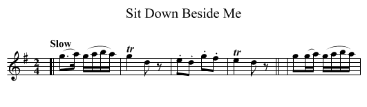 Sit Down Beside Me - staff notation