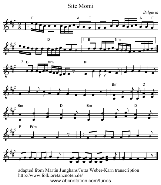 Site Momi - staff notation