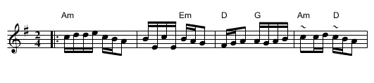Sitna Zborenka - staff notation