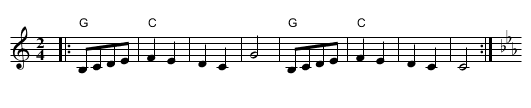 Sitno Krajdunavsko Horo - staff notation
