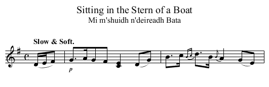 Sitting in the Stern of a Boat - staff notation