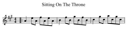 Sitting On The Throne - staff notation