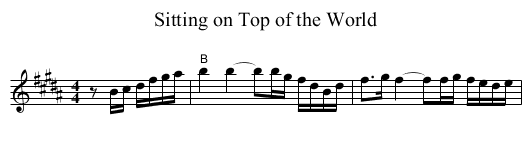 Sitting on Top of the World - staff notation