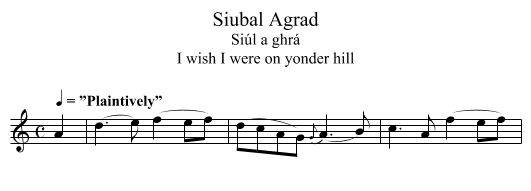 Siubal Agrad - staff notation