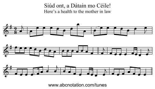 Siúd ont, a Dátain mo Céile! - staff notation