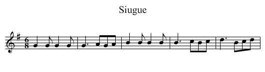 Siugue - staff notation