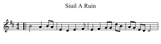 Siuil A Ruin - staff notation