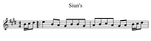 Siun's - staff notation