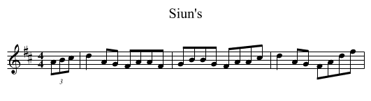 Siun's - staff notation