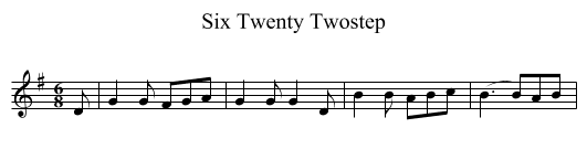 Six Twenty Twostep - staff notation