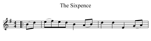 Sixpence, The  - staff notation