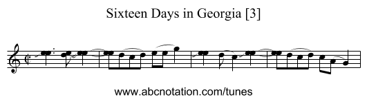 Sixteen Days in Georgia [3] - staff notation