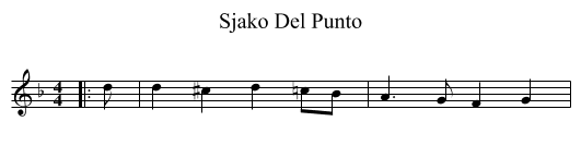 Sjako Del Punto - staff notation