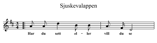 Sjuskevalappen - staff notation