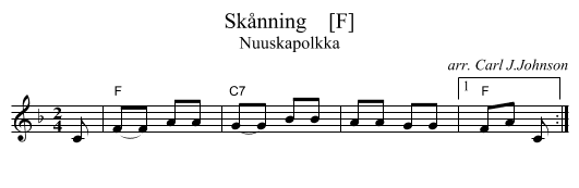 Sk&aring;nning    [F] - staff notation
