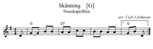 Sk&aring;nning    [G] - staff notation