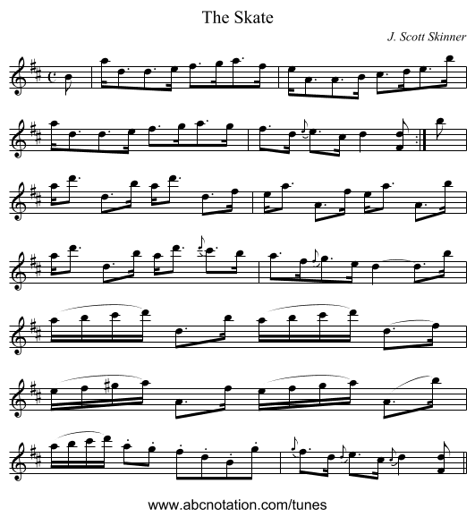 Skate, The - staff notation