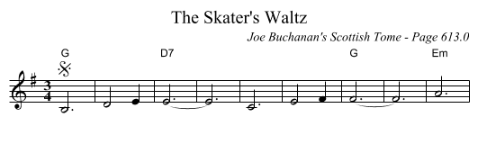 Skater's Waltz, The - staff notation