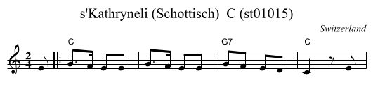 s'Kathryneli (Schottisch)  C (st01015) - staff notation