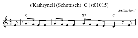 s'Kathryneli (Schottisch)  C (st01015) - staff notation