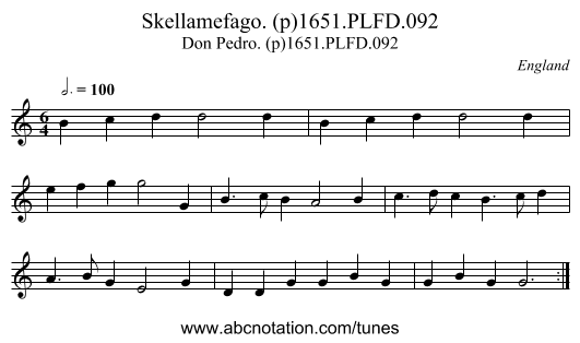 Skellamefago. (p)1651.PLFD.092 - staff notation