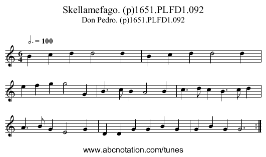 Skellamefago. (p)1651.PLFD1.092 - staff notation