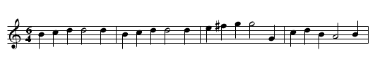 Skellemefago - staff notation