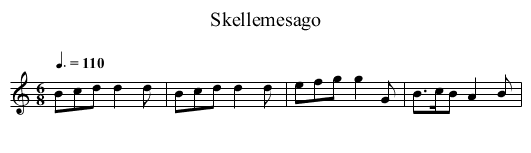 Skellemesago - staff notation