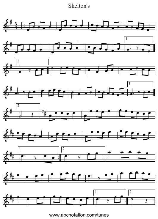 Skelton's - staff notation