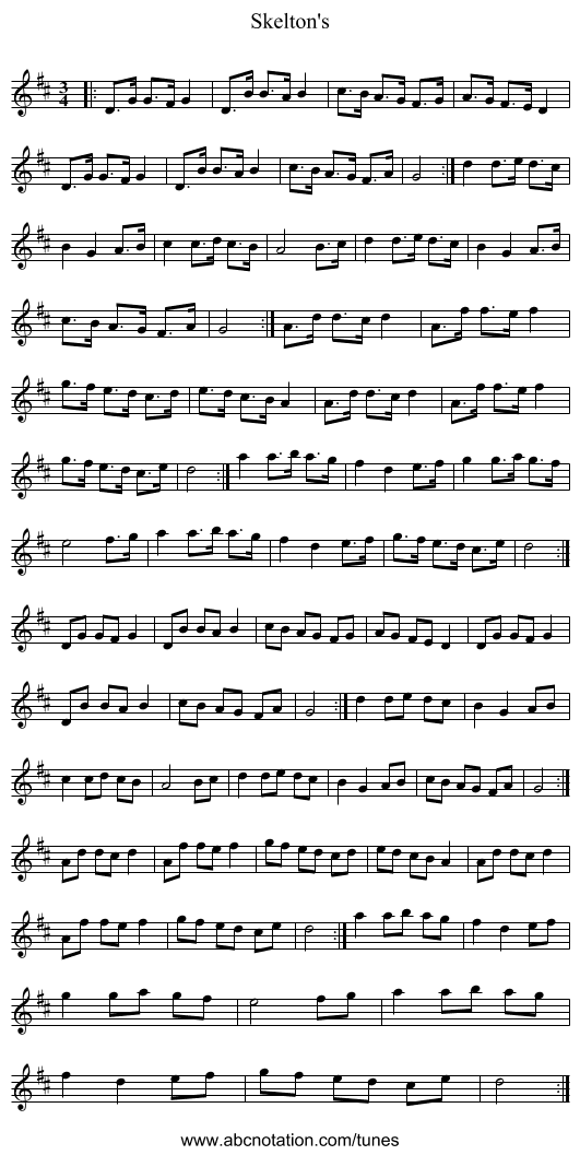 Skelton's - staff notation