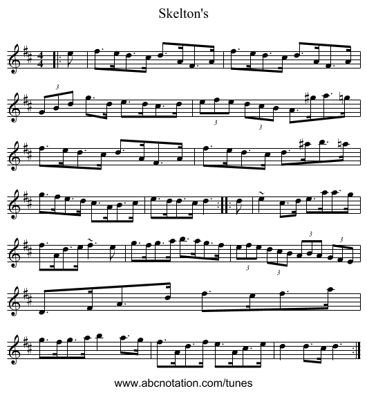 Skelton's - staff notation