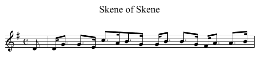 Skene of Skene - staff notation