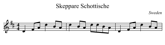 Skeppare Schottische - staff notation