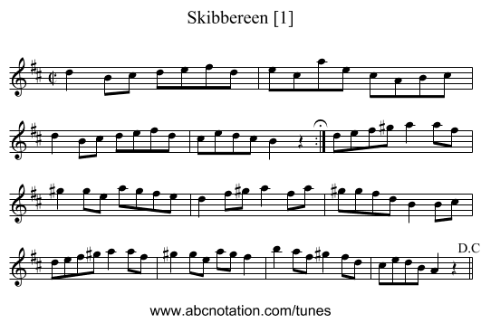 Skibbereen [1] - staff notation