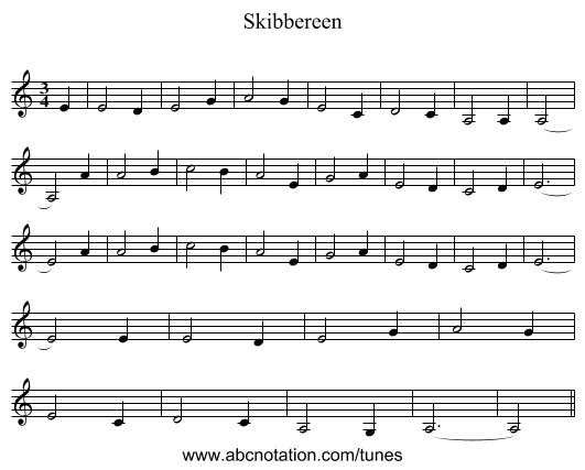 Skibbereen - staff notation