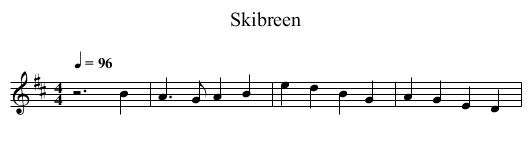Skibreen - staff notation