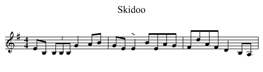 Skidoo - staff notation