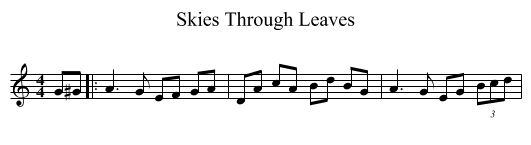 Skies Through Leaves - staff notation