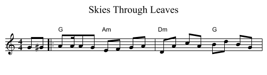 Skies Through Leaves - staff notation