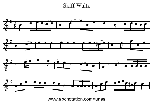 Skiff Waltz - staff notation