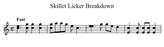 Skillet Licker Breakdown - staff notation