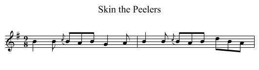 Skin the Peelers - staff notation