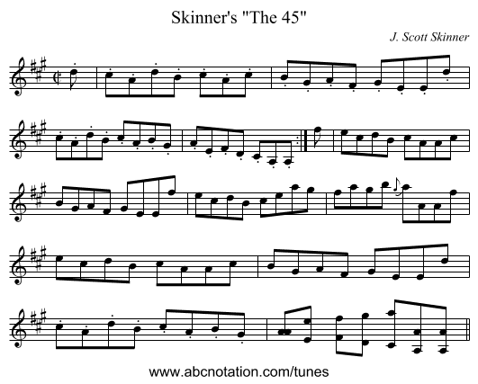 Skinner's The 45 - staff notation