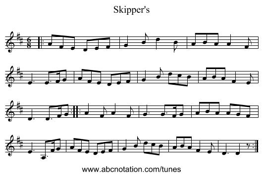 Skipper's - staff notation
