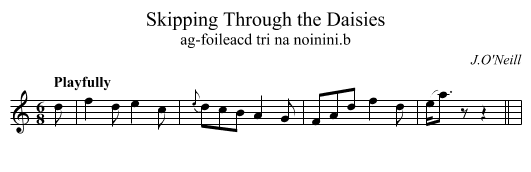Skipping Through the Daisies - staff notation