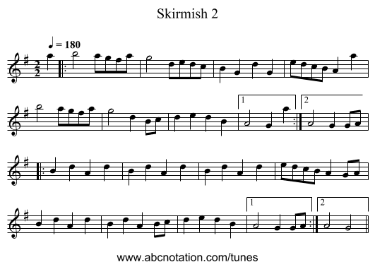 Skirmish 2 - staff notation