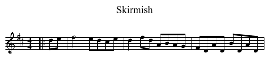Skirmish - staff notation