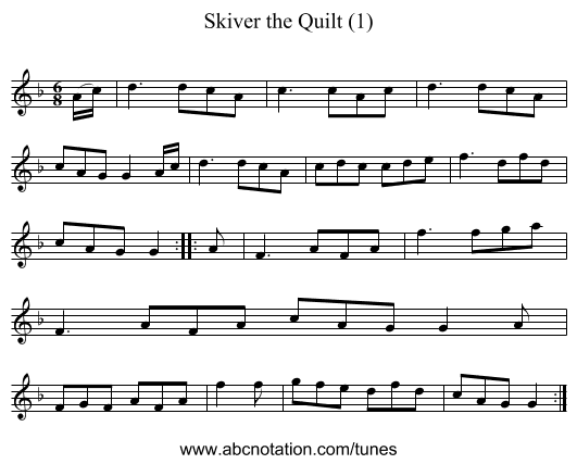 Skiver the Quilt (1) - staff notation