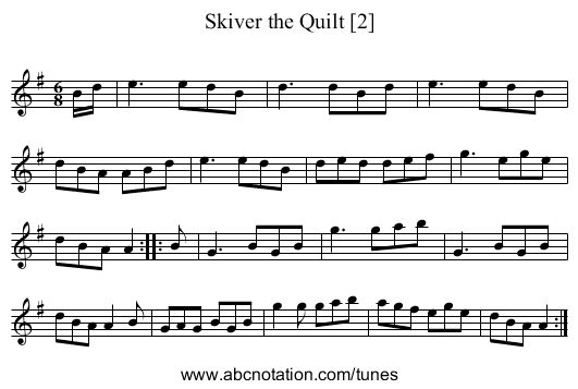 Skiver the Quilt [2] - staff notation