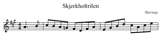 Skjerkholtrilen - staff notation